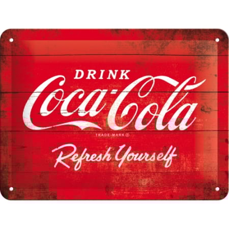 PLACI - Placa metalica 15X20 Coca-Cola - Red Refresh yourself - Sigla Rosie - Racoreste-te