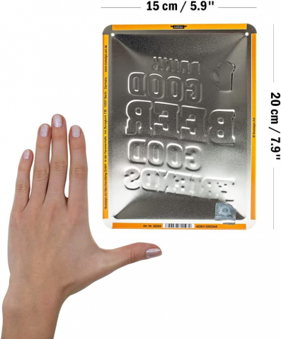 Placa metalica 15X20 Drink Good Beer - Beti bere buna [1]