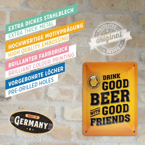 Placa metalica 15X20 Drink Good Beer - Beti bere buna [3]