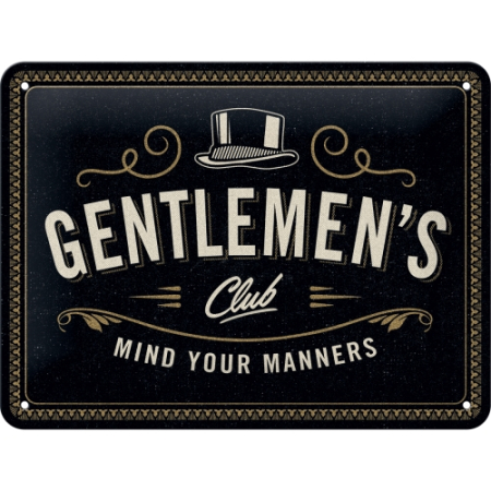 PLACI - Placa metalica 15x20 Gentlemen's Club - Clubul de Gentlemeni