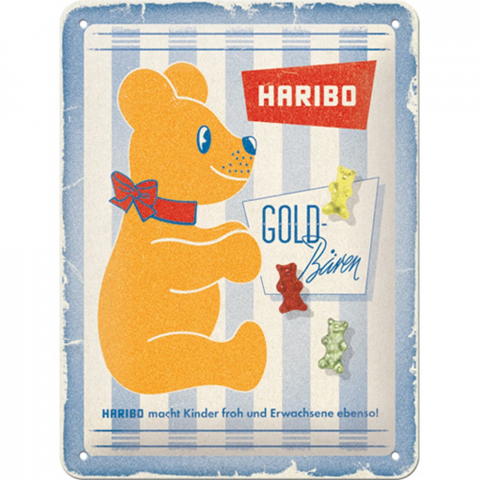 PLACI - Placa metalica 15X20 HARIBO Vintage GOLD Baren - Haribo - Ursul auriu