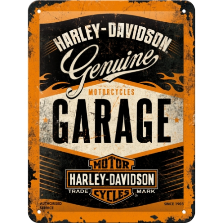 PLACI - Placa metalica 15X20 Harley - Davidson Garaj