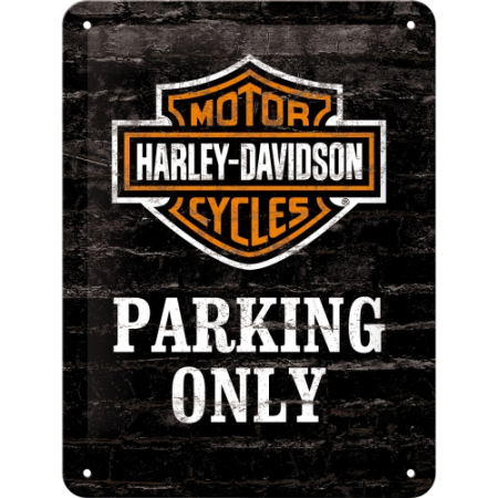 PLACI - Placa metalica 15X20 Harley-Davidson Parking Only - Parcare doar pentru Harley-Davidson