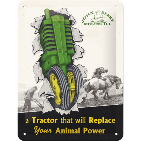 PLACI - Placa metalica 15X20 John Deere - Tractor & Animal Power - Putere Animala