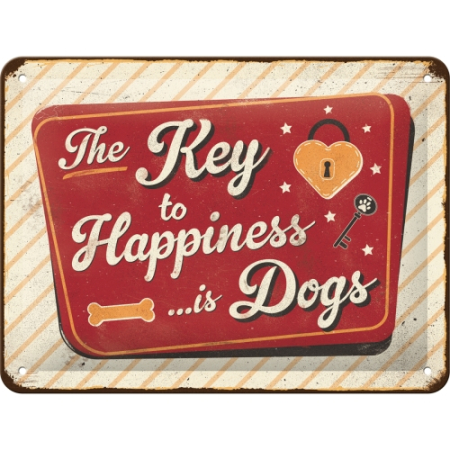 PLACI - Placa metalica 15x20 Key to Happiness - Cheia fericirii