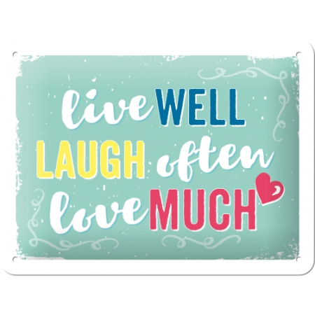 PLACI - Placa metalica 15X20 Live Laugh Love - Traieste Rade Iubeste