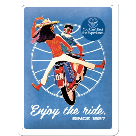 PLACI - Placa metalica 15x20 Pan Am - Enjoy the Ride - Bucurati-va de drum