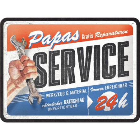 PLACI - Placa metalica 15x20 Papas Service - Service-ul lui Tata