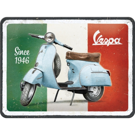 PLACI - Placa metalica 15x20 Vespa - inca din 1946
