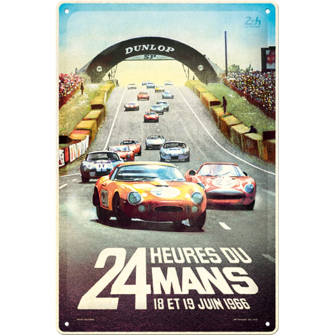 PLACI - Placa metalica 20x30 24h Le Mans - Racing Poster 1966