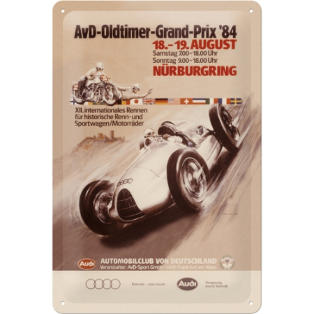PLACI - Placa metalica 20X30 Audi AvD Oldtimer Grand Prix