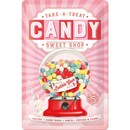 PLACI - Placă metalică decorativă Candy, Nostalgic-Art, 20x30 cm