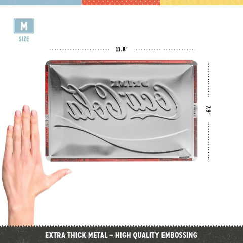 Placa metalica 20X30 Coca-Cola-Logo Red - sigla pe fundal Rosu [1]