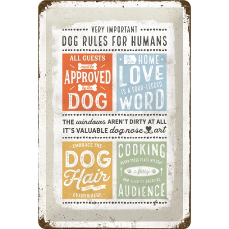 PLACI - Placa metalica 20x30 Dog Rules - Reguli Pentru Catei