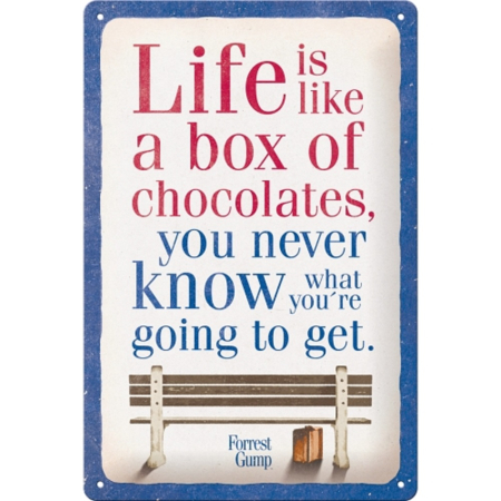 PLACI - Placa metalica 20X30 Forrest Gump - Chocolate - Forest Gump Cutia de ciocolata