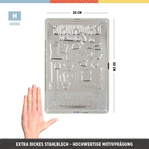 Placa metalica 20x30 Growing a Garden - Sa ingrijesti o Gradina [1]