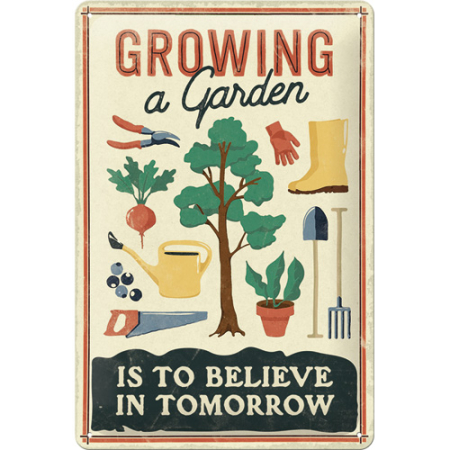 PLACI - Placa metalica 20x30 Growing a Garden - Sa ingrijesti o Gradina