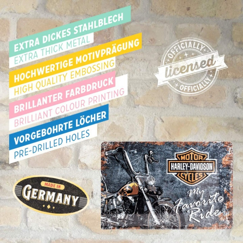 Placa metalica 20X30 Harley-Davidson - My Favorite Ride - Motocicleta mea preferata [2]
