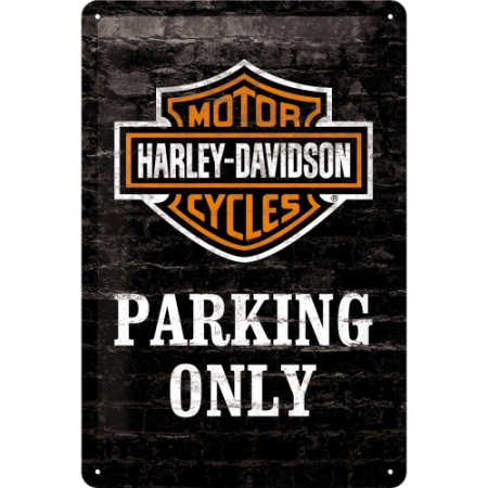 PLACI - Placa metalica 20X30 Harley-Davidson Parking Only - Parcare doar pentru Harley-Davidson