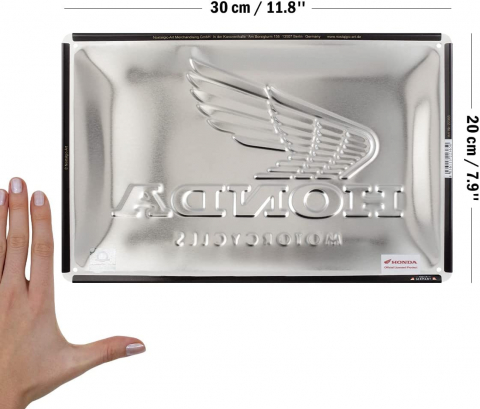 Placa metalica 20x30 Honda MC - Motorcycles Gold - Sigla Honda Moto pe auriu [1]