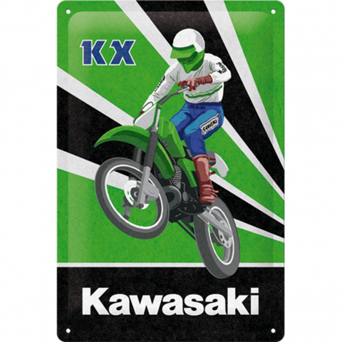 PLACI - Placa metalica 20x30 Kawasaki KX Motocross