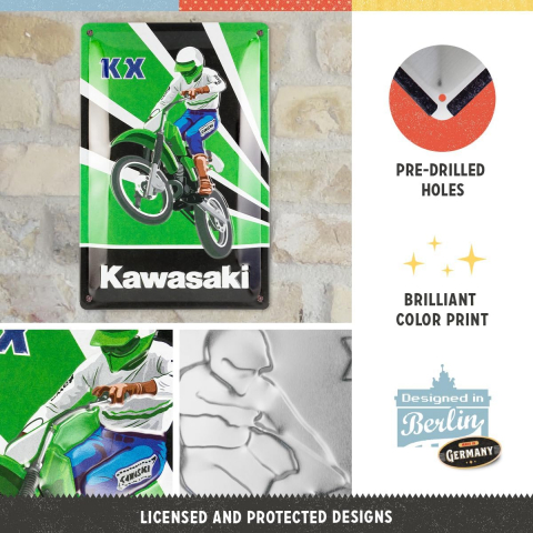 Placa metalica 20x30 Kawasaki KX Motocross [2]