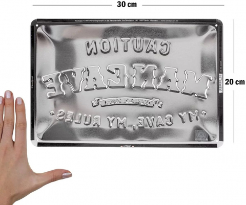 Placa metalica 20x30 Man Cave - Pestera Barbatului [1]