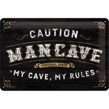 Placa metalica 20x30 Man Cave - Pestera Barbatului