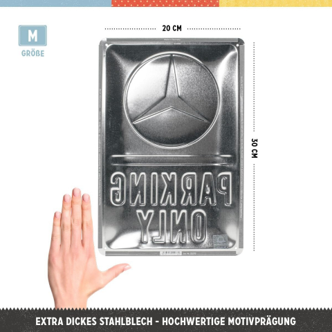 Placa metalica 20x30 Mercedes-Benz Parking Only - Parcare doar pentru Mercedes-Benz [1]