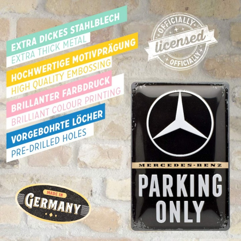 Placa metalica 20x30 Mercedes-Benz Parking Only - Parcare doar pentru Mercedes-Benz [2]