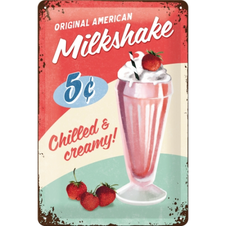 PLACI - Placa metalica 20X30 Milkshake - Bautura cu Lapte