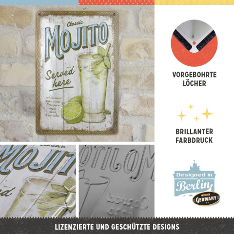 Placa metalica 20x30 Mojito Served Here - Mojito servit aici [2]