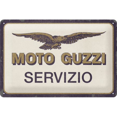 PLACI - Placa metalica 20x30 Moto Guzzi - Servizio - Service Moto Guzzi