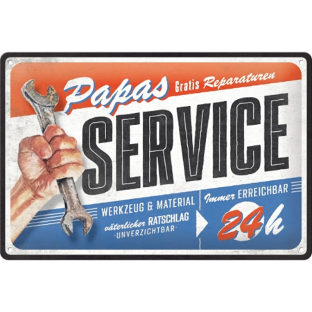 PLACI - Placa metalica 20x30 Papas Service - Service-ul lui tata
