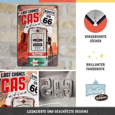 Placa metalica 20X30 Route 66 - Gas Station - Soseaua 66 - Benzinarie [2]