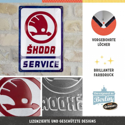 Placa metalica 20x30 Skoda - Service [2]