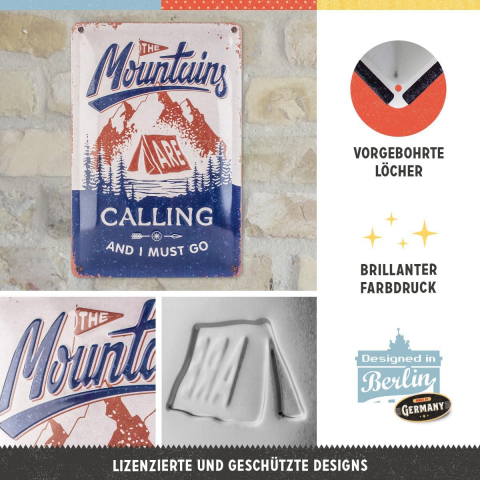 Placa metalica 20x30 The Mountains Are Calling - Muntele ma cheama [2]