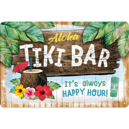 PLACI - Placa metalica 20X30 TIKI BAR