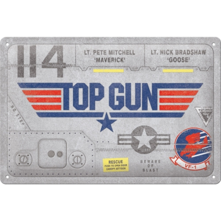 PLACI - Placa metalica 20X30 Top Gun Aircraft Metal