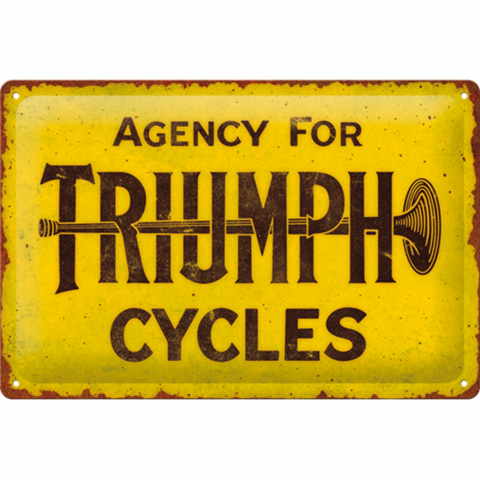 PLACI - Placa metalica 20x30 Triumph Agency for Cycles - Agentia Motocicletelor
