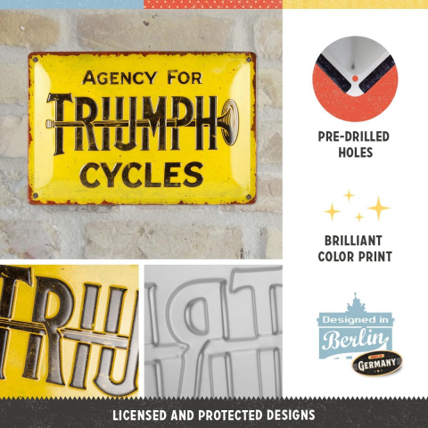 Placa metalica 20x30 Triumph Agency for Cycles - Agentia Motocicletelor [2]