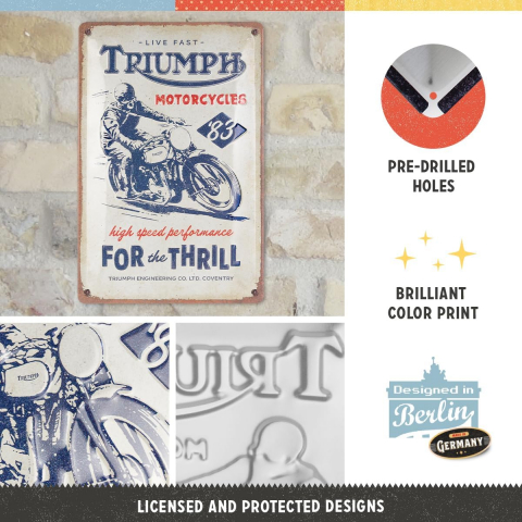 Placa metalica 20x30 Triumph For the Thrill - Triumph - pentru amatori de senzatii tari [2]