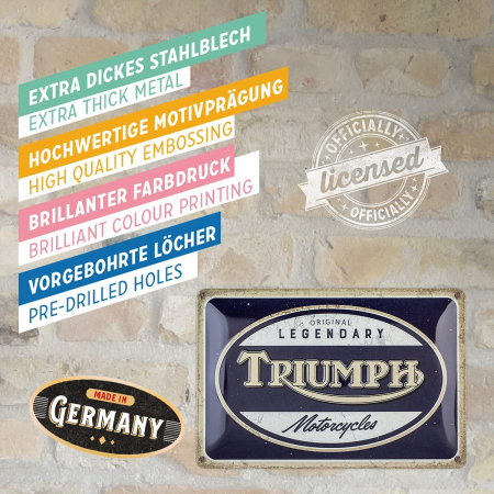 Placa metalica 20x30 Triumph - Legendary Motorcycles - Motociclete Legendare [3]