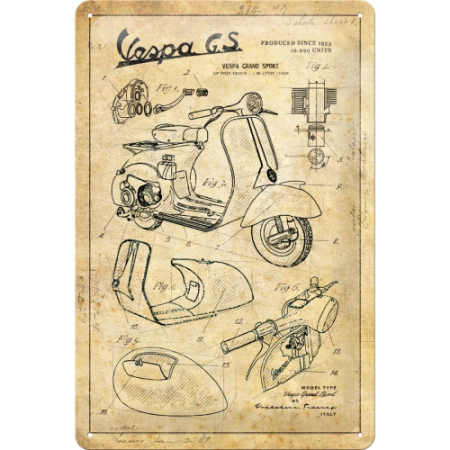 PLACI - Placa metalica 20x30 Vespa - Parts Sketches