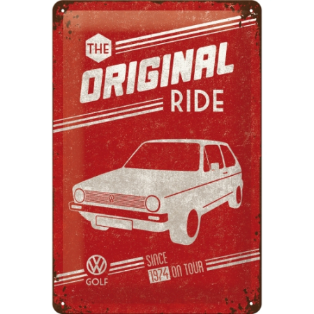 PLACI - Placa metalica 20X30 Volkswagen Golf - The Original - Golful Autentic