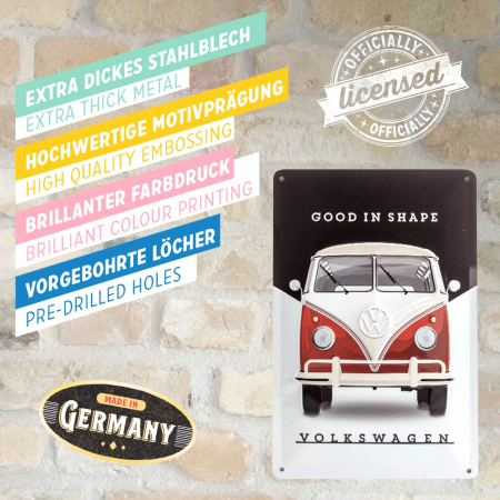 Placa metalica 20X30 Volkswagen - Good In Shape - Forma Buna [3]