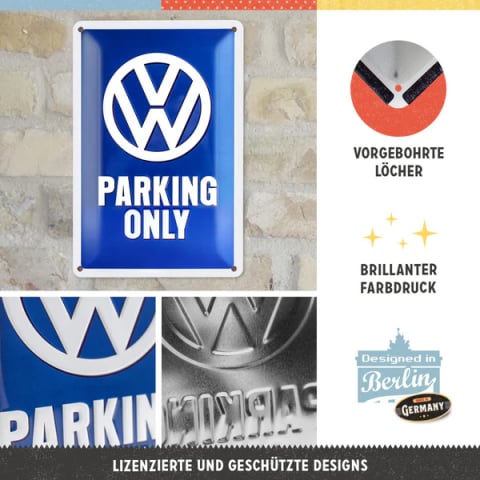 Placa metalica 20x30 Volkswagen Parking Only - Parcare doar pentru Volkswagen [3]