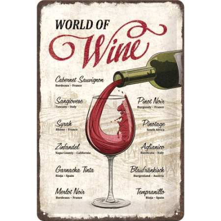 PLACI - Placa metalica 20x30 World of Wine - Lumea Vinului