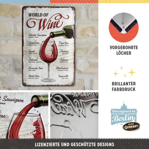 Placa metalica 20x30 World of Wine - Lumea Vinului [2]