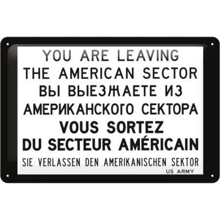 PLACI - Placa metalica 20X30 You are leaving - Parasiti Sectorul American